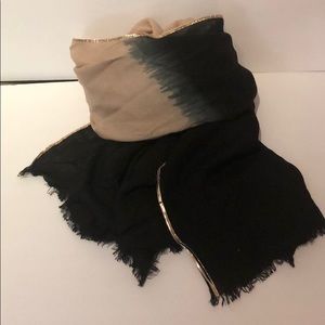 Michael Stars Black & Tan Ombré Scarf/Wrap